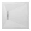 Crosswater - Square Low Profile Stone Resin Shower Tray with White Linear Waste - 900 x 900 x 25mm -Shower Enclosures Shop LN000S900 P