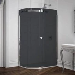 Merlyn 10 Series 1200 x 900mm LH Smoked Black Glass 1 Door Offset Quadrant Enclosure 11 Merlyn 10 Series 1200 x 900mm LH Smoked Black Glass 1 Door Offset Quadrant Enclosure -Shower Enclosures Shop M103241BL D4 460