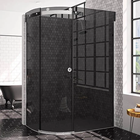 Merlyn 10 Series 1200 x 900mm LH Smoked Black Glass 1 Door Offset Quadrant Enclosure 3 Merlyn 10 Series 1200 x 900mm LH Smoked Black Glass 1 Door Offset Quadrant Enclosure