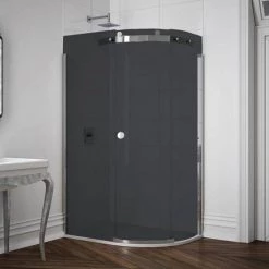 Merlyn 10 Series 1200 x 900mm RH Smoked Black Glass 1 Door Offset Quadrant Enclosure 11 Merlyn 10 Series 1200 x 900mm RH Smoked Black Glass 1 Door Offset Quadrant Enclosure -Shower Enclosures Shop M103241BR D4 460