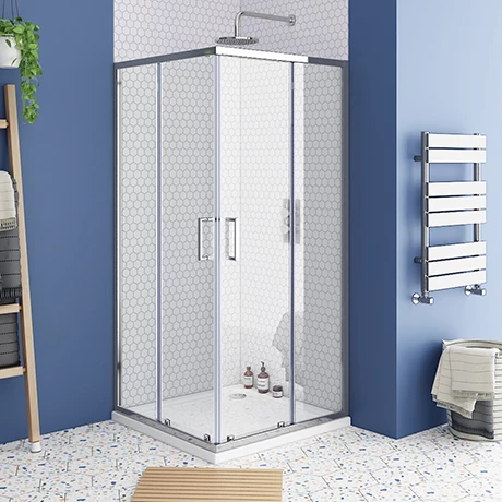 Monza 900 x 900mm Square Corner Entry Shower Enclosure + Pearlstone Tray 3 Monza 900 x 900mm Square Corner Entry Shower Enclosure + Pearlstone Tray