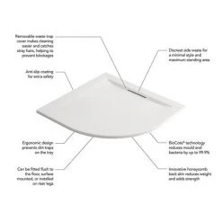 Mira Flight Level Safe 1200 x 900mm RH Anti-Slip White Offset Quadrant Shower Tray -Shower Enclosures Shop Mira Flight Quad Antislip D2 460 2