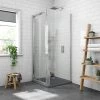 Newark 800 x 800mm Bi-Folding Shower Enclosure + Slate Effect Tray -Shower Enclosures Shop N8BFST p