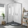 Newark RH 1200 x 800mm Offset Quadrant Enclosure + Slate Effect Tray -Shower Enclosures Shop NQSE128ST RH p