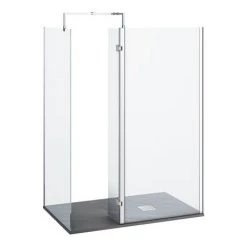 Nova 1400 x 900 Wet Room (inc. Screen, Side Panel + Return Panel with Slate Effect Tray) -Shower Enclosures Shop NVPK9 nd1 460