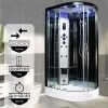 Insignia Premium 1100 x 700mm Steam Shower Black Frame -Shower Enclosures Shop PR11 OBF CG S p