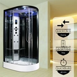 Insignia Premium 1100 x 700mm Shower Cabin Black Frame