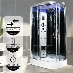 Insignia Premium 1100 x 700mm Steam Shower Chrome Frame