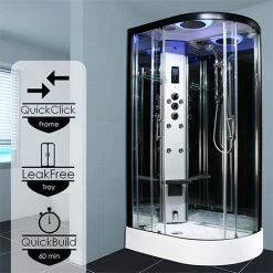 Insignia Premium 1200 x 800mm Steam Shower Black Frame