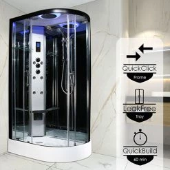 Insignia Premium 1200 x 800mm Non-Steam Shower Cabin Black Frame