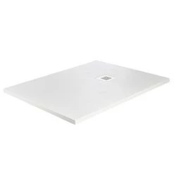 Imperia 1400 x 900mm White Slate Effect Rectangular Shower Tray + White Waste