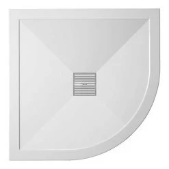 Crosswater - Quadrant Low Profile Stone Resin Shower Tray & Waste - 2 Size Options