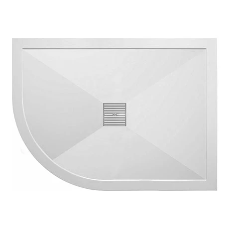 Crosswater - Offset Quadrant Low Profile Stone Resin Shower Tray & Waste - Left Hand - 3 Size Options 3 Crosswater - Offset Quadrant Low Profile Stone Resin Shower Tray & Waste - Left Hand - 3 Size Options