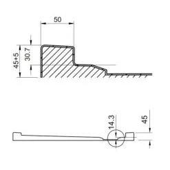 Crosswater Offset Quadrant 45mm Low Level Stone Resin Shower Tray with Waste - Right Hand - Various Size Options -Shower Enclosures Shop SR0R81000W D2 460 2