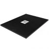Imperia 800 x 800mm Black Slate Effect Square Shower Tray + Chrome Waste -Shower Enclosures Shop Square Imperia Black P1 1