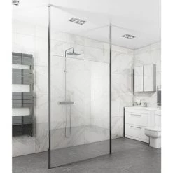 Toronto 8mm Wet Room Screen (Various Sizes) + 2 Ceiling Poles
