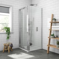 Newark 800 x 800mm Bi-Folding Shower Enclosure + Pearlstone Tray