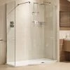 Roman Lumin8 1450mm Colossus Curved Wetroom Shower Panel With Side Panel -Shower Enclosures Shop V8CG213S P