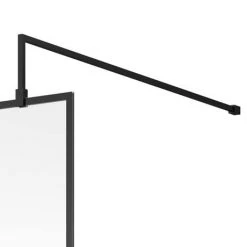 Venice 1600 x 800 Matt Black Abstract Grid Wet Room (1000mm Screen + Tray) -Shower Enclosures Shop VAMBG05 d2 460