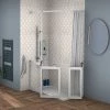 Milton White LH Corner Access Half Height Twin Bi-Fold Shower Doors with Fixed Panel -Shower Enclosures Shop VP12LH WHT 10X10 P