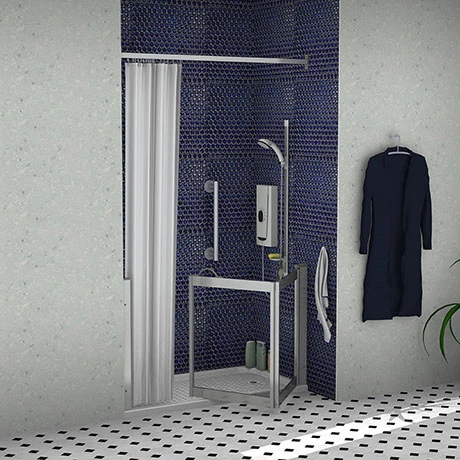 Milton Silver RH Front Access Half Height Bi-Fold Shower Door 3 Milton Silver RH Front Access Half Height Bi-Fold Shower Door