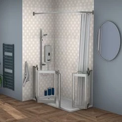 Milton Silver LH Corner Access Half Height Bi-Fold & Tri-Fold Shower Doors