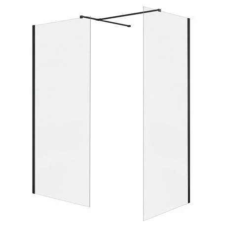 Arezzo 1600 x 900 Wet Room Enclosure Pack - Matt Black 4 Arezzo 1600 x 900 Wet Room Enclosure Pack - Matt Black - Image 2