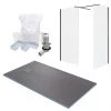 Arezzo 1600 x 900 Wet Room Enclosure Pack - Matt Black 1 Arezzo 1600 x 900 Wet Room Enclosure Pack - Matt Black -Shower Enclosures Shop WRP169BE np