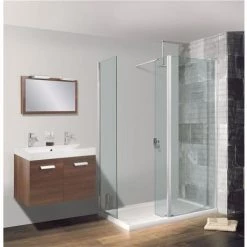 Crosswater - Walk In Low Profile Acrylic Shower Tray with Waste - 2 Size Options -Shower Enclosures Shop Walk In D2 375