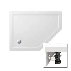 Zamori - 35mm Offset Pentangle Shower Tray with Leg & Panel Set - Right Hand - Various Size Options